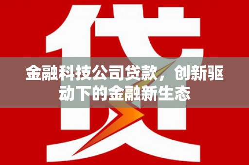 十堰金融科技公司贷款，创新驱动下的金融新生态