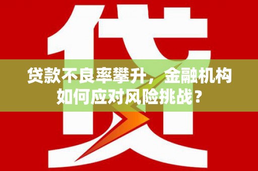 十堰贷款不良率攀升，金融机构如何应对风险挑战？